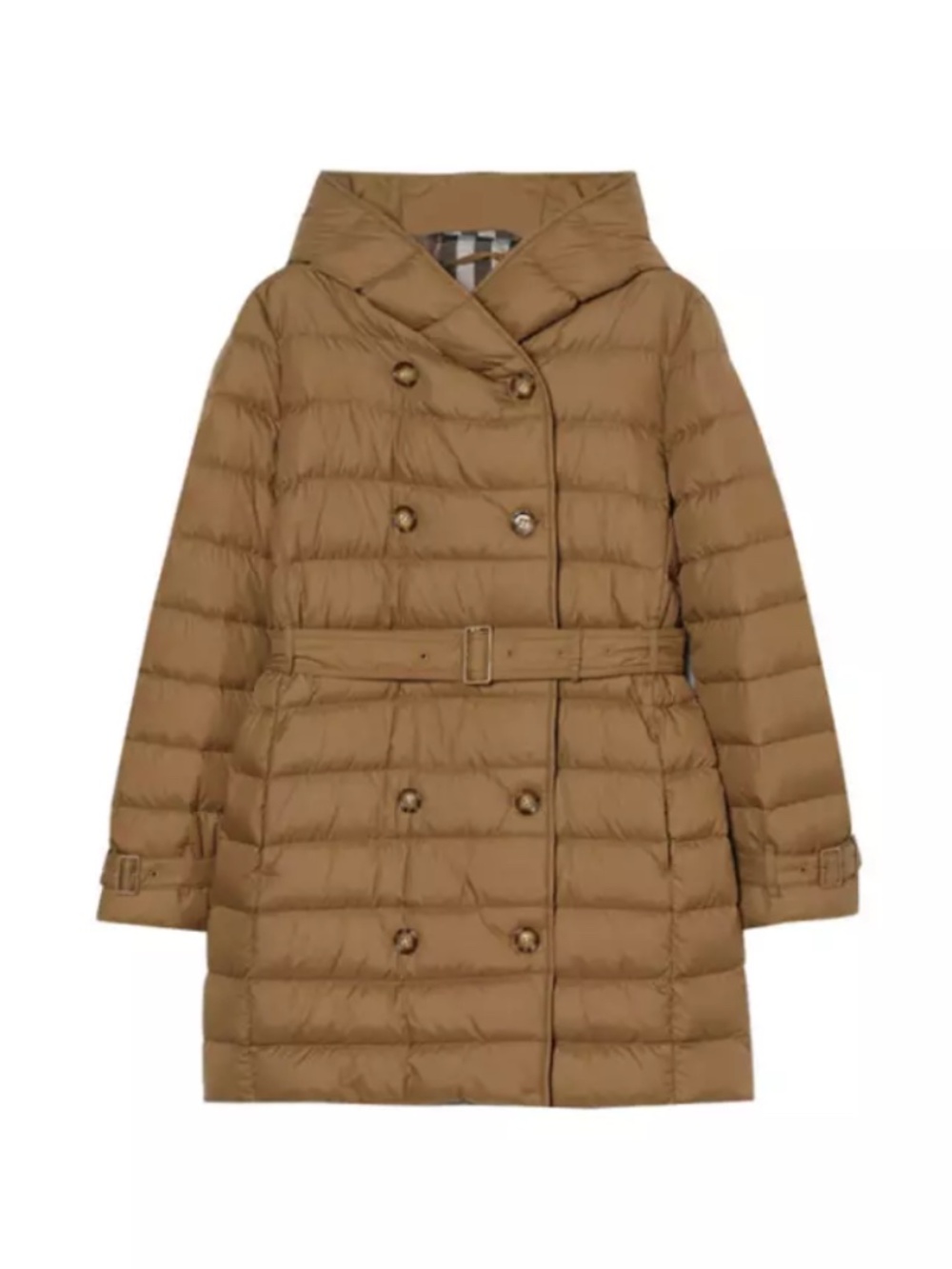 Burberry Hooded Double Breasted Down Jacket